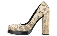 PRADA Chunky Heel High Heels Women's Gray Yellow