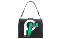 PRADA Calfskin Shoulder Bag Handbag Women's Black