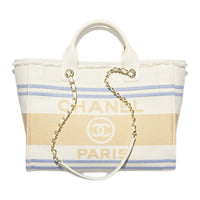 CHANEL Cotton Canvas Tote Bag Shopping Bag Shoulder Bag Handbag Women's Multicolor