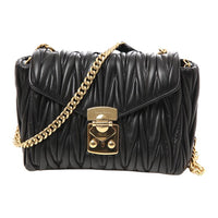 MIU MIU Sheepskin Crossbody Bag Shoulder Bag Women's Black