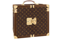 LOUIS VUITTON Leather Pearl Jewelry Box Storage Box Women's Brown