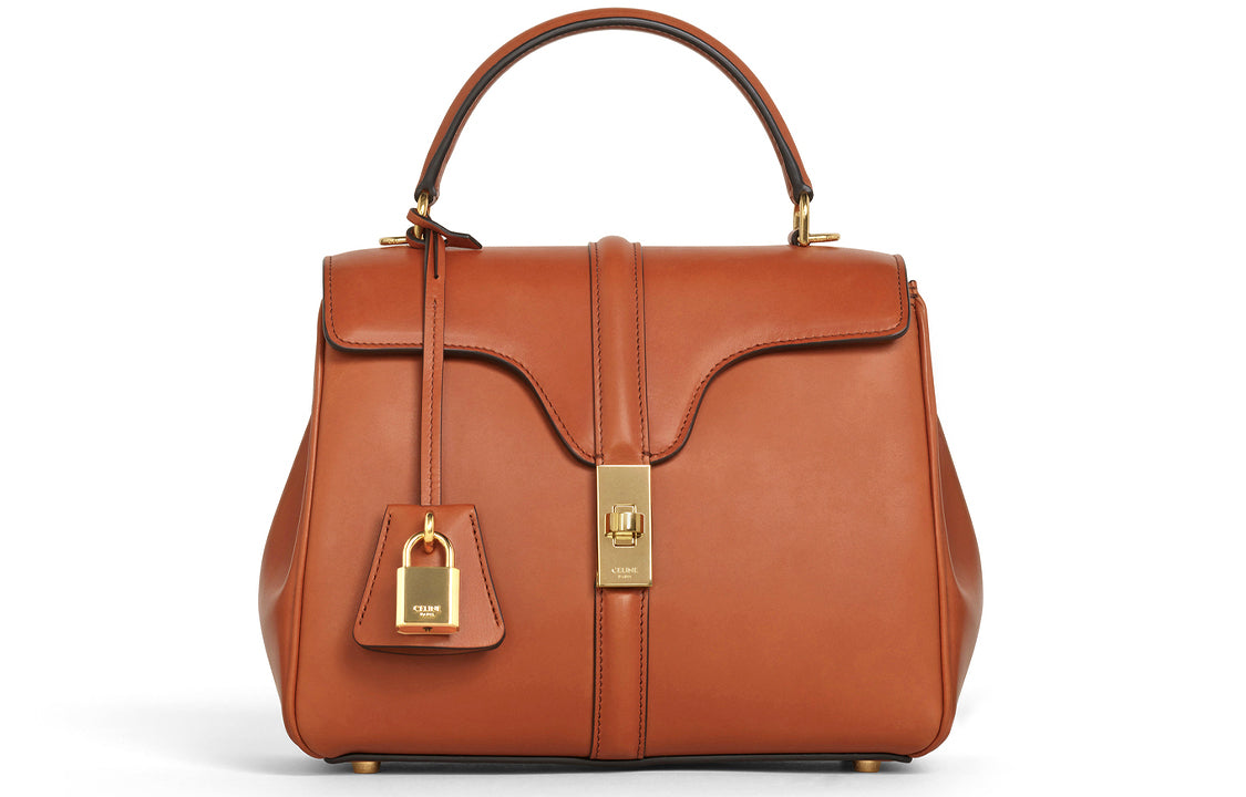 CELINE 16 Cow Leather Portable Crossbody Bag, Shoulder Bag Trumpets Women's Brown