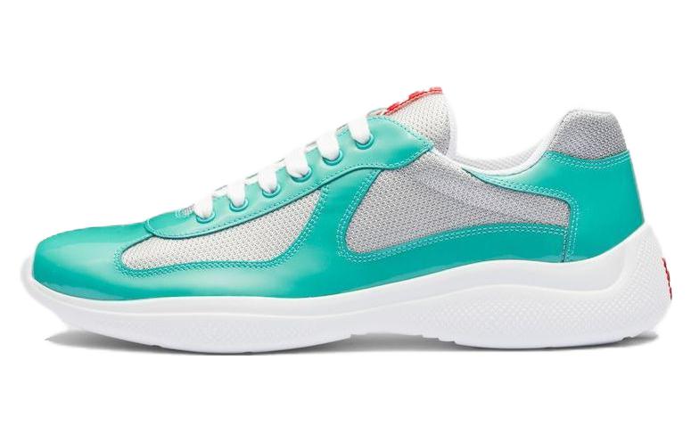 PRADA America's Cup Low-Top Casual Shoes Men's Silver Jade Green