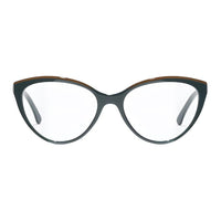 CHANEL Resin Cat Eye Eyeglass Frames Unisex Green