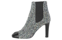 CHANEL Chelsea Boots Women's Gray Black