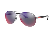 PRADA Metal Plastic Aviator Sunglasses Men's Black