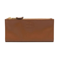 MIU MIU Leather Wallet Women's Brown