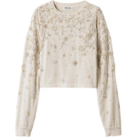 MIU MIU Drop Shoulder Sleeve T Shirt Women's Gypsum