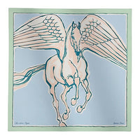 HERMES Mulberry Silk Silk Scarves Women's Aqua Green