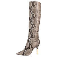 LOUIS VUITTON Knee-high Boots Women's Black Brown