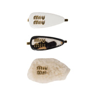 MIU MIU Set Of Three Logo Plaque Hairpin