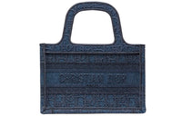 DIOR BookTote Canvas Canvas Bag Tote Bag Shopping Bag Handbag Mini Women's Blue