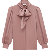 SAINT LAURENT Pussy-Bow Long-Sleeved Blouse