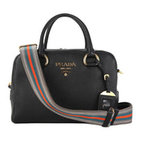 PRADA Cow Leather Shoulder Bag Crossbody Bag Handbag Women's Black