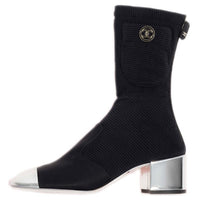 CHANEL Ankle Boots Women's Black/Gold