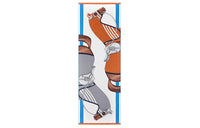 HERMES Silk Scarves Men's Mixed Gray/Caramel/Gray