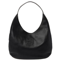 MIU MIU Leather Hobo Bag, Handbag, Shoulder Bag Women's Black
