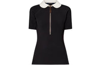 LOUIS VUITTON Technical Jersey Peter Pan Collar Top