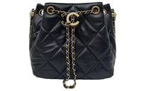 CHANEL Leather Crossbody Bag Shoulder Bag Women's Black