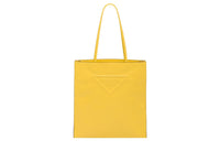 PRADA Triangle Leather Tote Bag Shopping Bag Handbag Women's Yellow