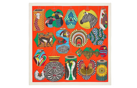HERMES Silk Scarf Women's Orange