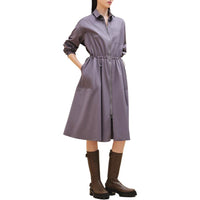 HERMES Long-Sleeved Dresses Women's Stone Gray