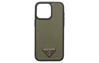 PRADA Saffiano Leather IPhone 15 Pro Max Case And Bag Accessory Men's Green