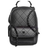 CHANEL Calfskin Backpack Mini Unisex Black