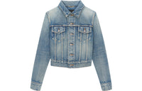 SAINT LAURENT SS23 Cropped Coats Women's Blue