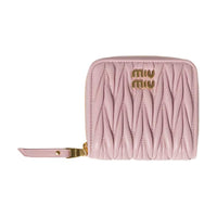 MIU MIU Matelassé Lambskin Wallet Trumpets Women's Pink