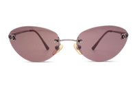 CHANEL Acrylic Irregular Shape Sunglasses Women's Umber
