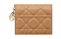 DIOR Sheepskin Wallet Mini Women's Brown