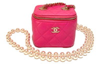 CHANEL Lambskin Box Bag Crossbody Bags Women's Fuchsia