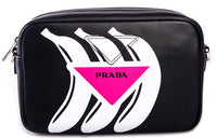 PRADA Calfskin Shoulder Bag, Crossbody Bag Women's Black
