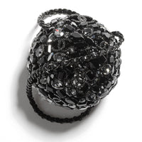 CHANEL Rhinestone Evening Party Bag Handheld Shoulder Bag Women's Black