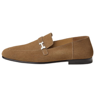 HERMES Giovanni Loafers Men's Smoke Brown
