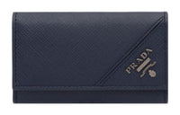 PRADA Saffiano Leather Key Pouch Men's Blue