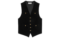 CELINE Cotton Velvet Waistcoat Black