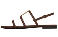 SAINT LAURENT Monogram Cassandra Strap Sandals Women's Brown
