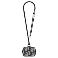 DIOR Cow Leather Clutch Unisex Black/Beige
