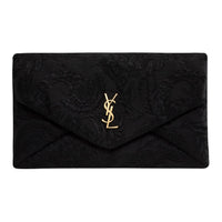 SAINT LAURENT Cotton Envelope Bag, Clutch Women's Black
