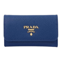 PRADA Saffiano Leather Key Pouch Women's Blue