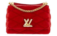 LOUIS VUITTON Lambskin Shoulder Bag Crossbody Bag Handbag Medium Size Women's Red