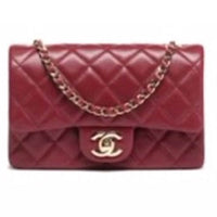 CHANEL Leather Shoulder Bag Crossbody Bag Mini Women's Burgundy