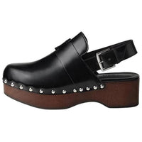 HERMES Hermione Casual Single Shoes 4.5cm Women's Black