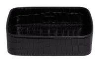 CELINE Crocodile Leather Ornamental Container Necklace Pouch Women's Black