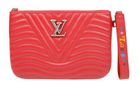 LOUIS VUITTON Cow Leather Wrist Bags Clutches Regular Women's Red