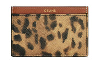 CELINE Artificial Leather Cow Leather Patchwork Card Holder Men's Black & Yellow