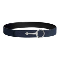 HERMES Leather Leather Belts Unisex Black/Blue Night Width: 3.8cm