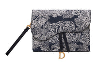 DIOR Fabric Saddle Bag Clutch Women's Blue